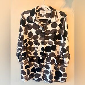 COMPLI K Linen Blend Oversized Button-Up Jacket/Tunic